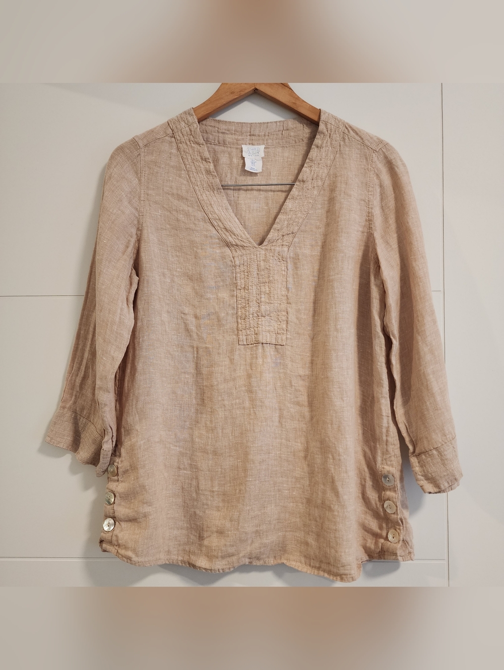 Sigrid Olsen 100% Linen Top